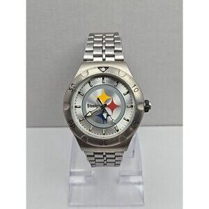Pittsburgh Steelers Game Time Mens Watch Quartz New Battery Silver Tone NFL Logo
